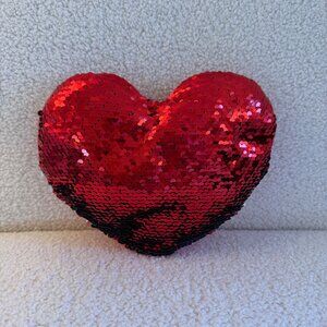 Red Heart Sequin Pillow